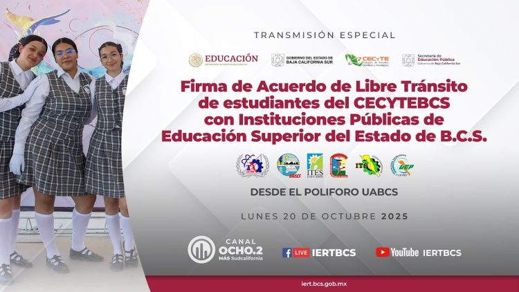 🔴Firma de Acuerdo de Libre Tránsito de estudiantes del CECYTEBCS.