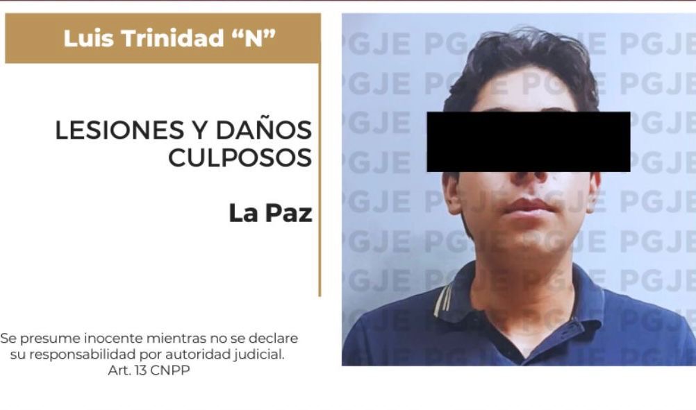 Obtiene PGJE vinculación a proceso por 2 cargos de lesiones y daños culposos a imputado en hechos en malecón de La Paz
