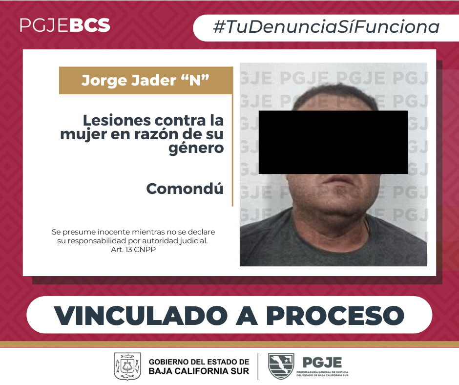 INICIA PGJE PROCESO PENAL CONTRA “EL ÁRABE” POR LESIONES COMETIDAS CONTRA LA MUJER EN RAZÓN DE GÉNERO