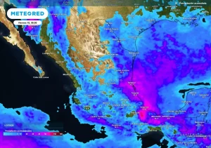 Humedad se extenderá hoy jueves desde el Golfo de México hacia el Centro del país con fuertes tormentas que refrescarán