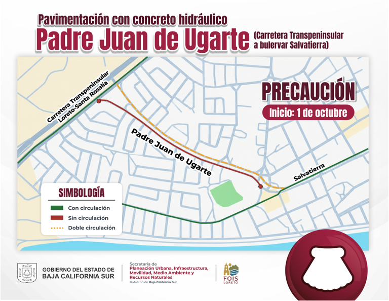 Iniciará SEPUIMM pavimentación del bulevar Padre Juan de Ugarte, en Loreto